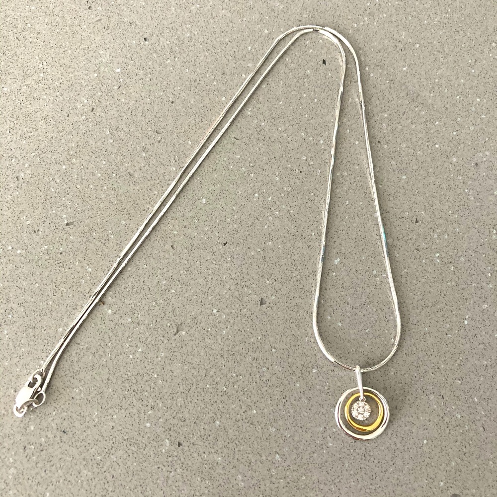 14k white and yellow gold necklace